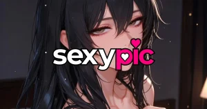 Captivating AI girl portrait for sexypic.net, featuring the official logo.